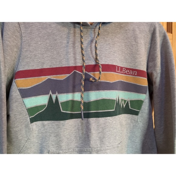 LL Bean Hoodie Womens S Reg Gray Sweatshirt Mountain Cozy Camp Sweater Thumbhole - Picture 3 of 12